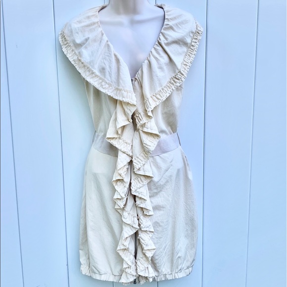 Lu LuVia White Ruffled Dress with Zip - Picture 2 of 3